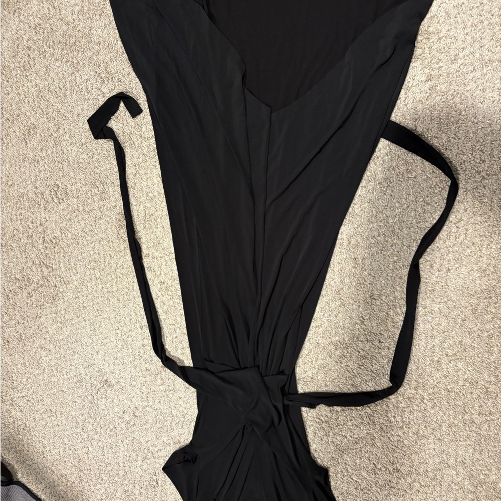 Michael Kors Black Asymmetrical Dress with Tie